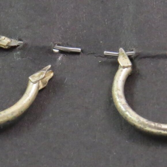 6 Pair Gold and Silver Tone Hoop Earrings - Picture 6 of 7